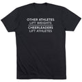 Cheerleading Short Sleeve T-Shirt - Cheerleaders Lift Athletes [Adult Small/Black] - SS