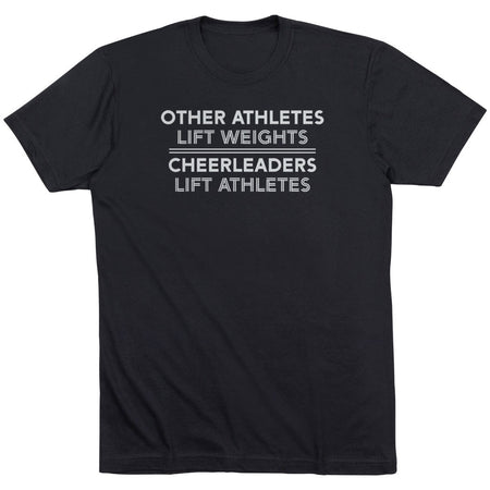 Cheerleading Short Sleeve T-Shirt - Cheerleaders Lift Athletes [Adult Small/Black] - SS