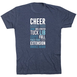 Cheerleading Short Sleeve T-Shirt - Cheerleading Words [Navy/Adult Small] - SS