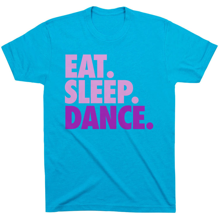 Dance Short Sleeve T-Shirt - Eat Sleep Dance [Adult Large/Turquoise] - SS