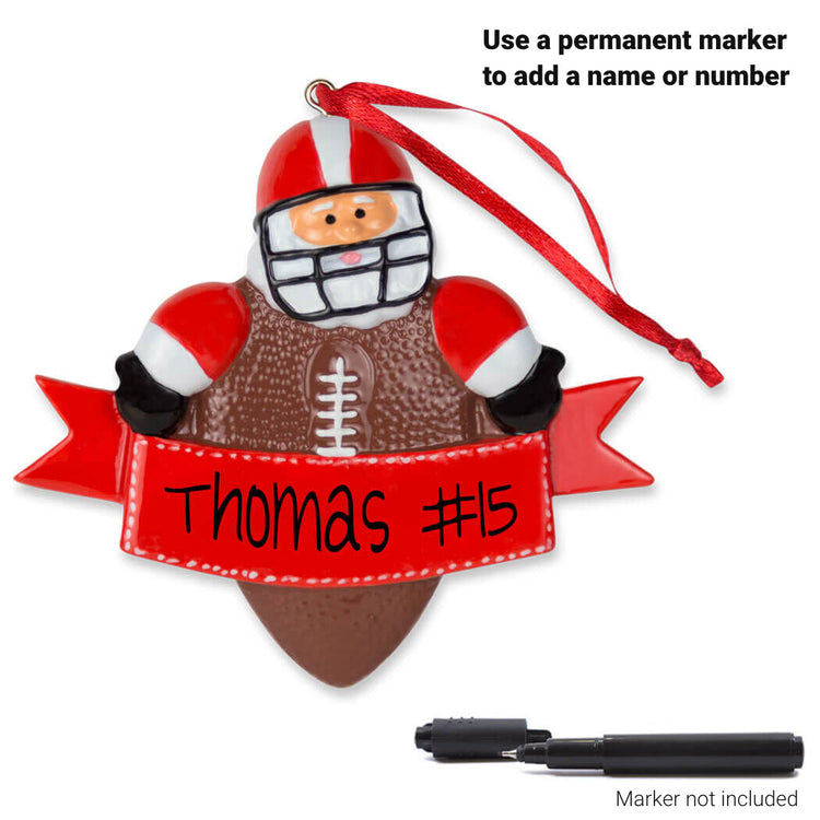 Football Ornament - Football Santa