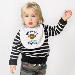 Football Baby Bib - Apparently, I Like Football