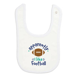 Football Baby Bib - Apparently, I Like Football
