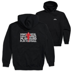 Football Hooded Sweatshirt - Bones Saying (Back Design)