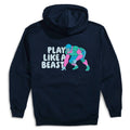 Football Hooded Sweatshirt - Play Like a Beast Football (Back Design)