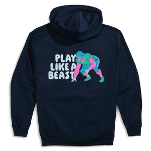 Football Hooded Sweatshirt - Play Like a Beast Football (Back Design)