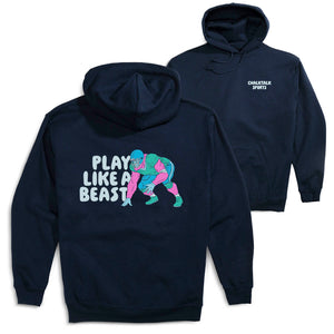 Football Hooded Sweatshirt - Play Like a Beast Football (Back Design)