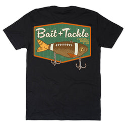Football Short Sleeve T-Shirt - Bait and Tackle (Back Design) [Black/Youth Medium] - SS