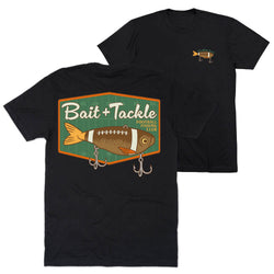 Football Short Sleeve T-Shirt - Bait and Tackle (Back Design) [Black/Youth Medium] - SS