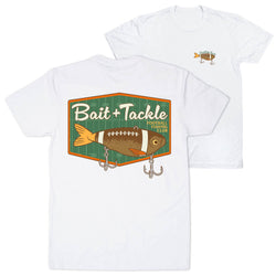 Football Short Sleeve T-Shirt - Bait and Tackle (Back Design) [White/Adult Large] - SS
