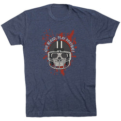 Football Short Sleeve T-Shirt - Give Blood Play Football [Navy/Adult XX-Large] - SS