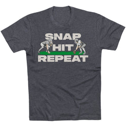 Football Short Sleeve T-Shirt - Snap Hit Repeat [Charcoal/Adult XX-Large] - SS