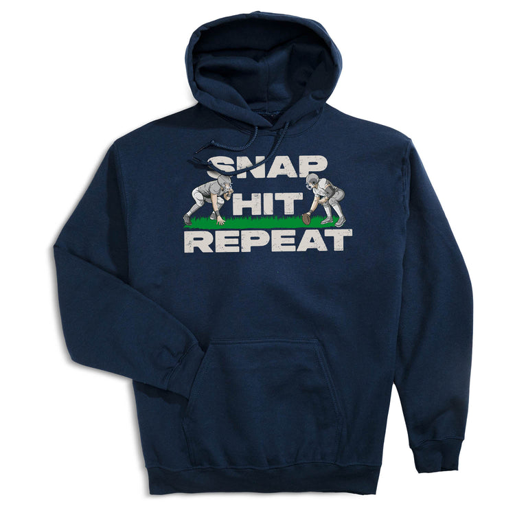 Football Hooded Sweatshirt - Snap Hit Repeat
