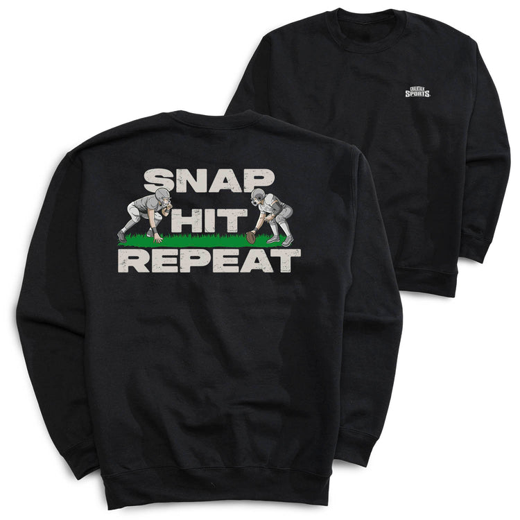 Football Crewneck Sweatshirt - Snap Hit Repeat (Back Design)
