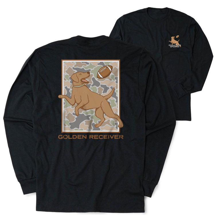 Football Tshirt Long Sleeve - Golden Receiver (Back Design)
