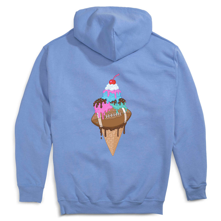 Football Hooded Sweatshirt - Sundae Football (Back Design)