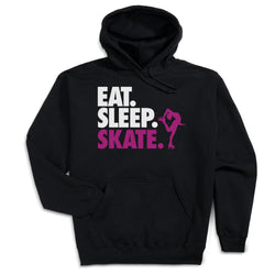 Figure Skating Hooded Sweatshirt - Eat. Sleep. Skate. [Adult Small/Black] - SS