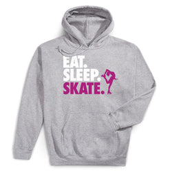 Figure Skating Hooded Sweatshirt - Eat. Sleep. Skate. [Adult Small/Gray] - SS