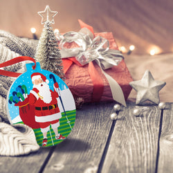 Field Hockey Round Ceramic Ornament - Field Hockey Santa