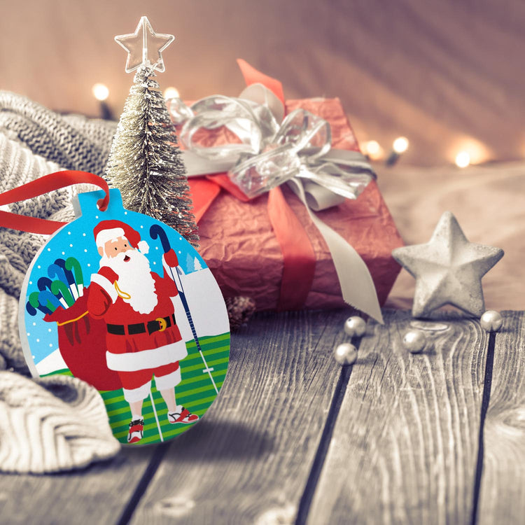 Field Hockey Round Ceramic Ornament - Field Hockey Santa