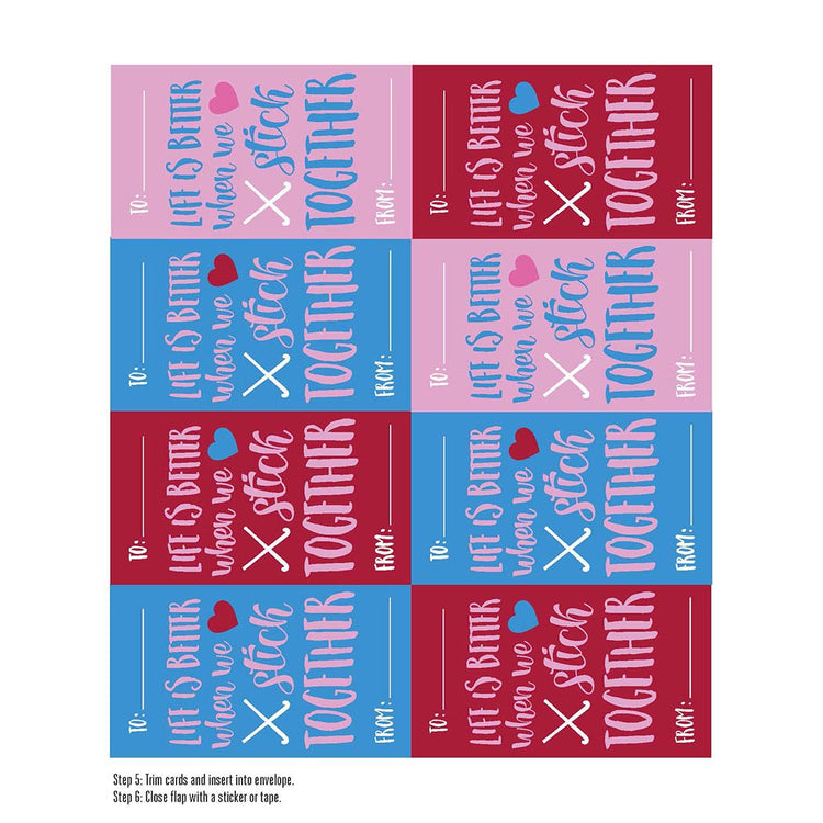 Stick Together Field Hockey Valentine's Day Card