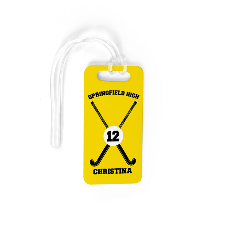 Field Hockey Bag/Luggage Tag - Personalized Team Crossed Sticks