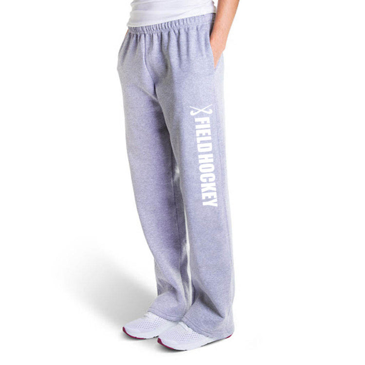 Field Hockey Fleece Sweatpants - Field Hockey With Sticks [Youth X-Large/Gray] - SS