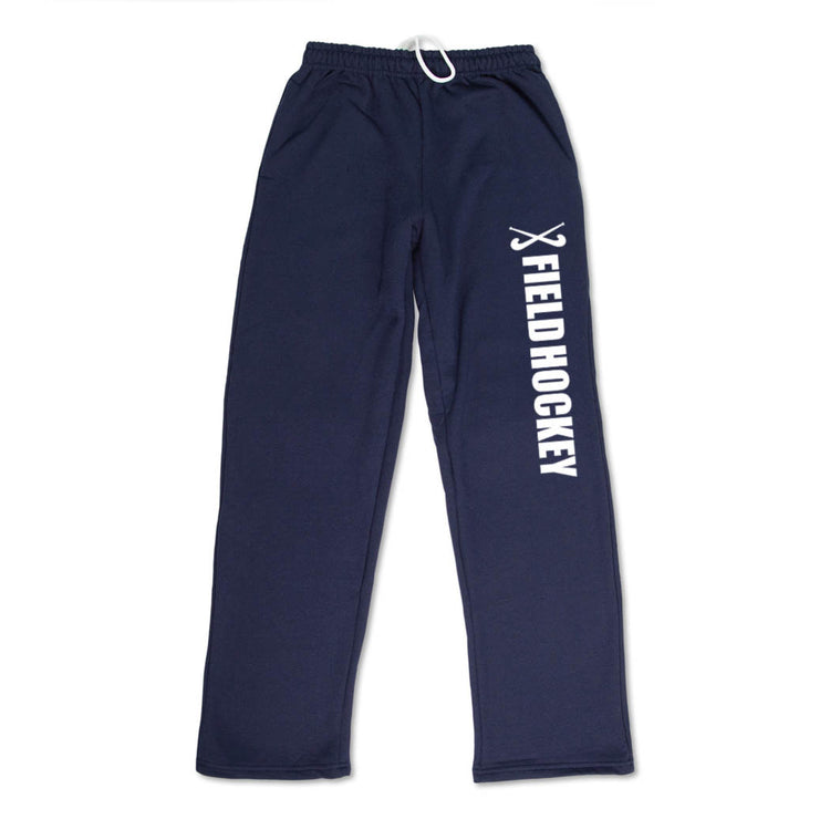 Field Hockey Fleece Sweatpants - Field Hockey With Sticks [Navy/Adult Small] - SS