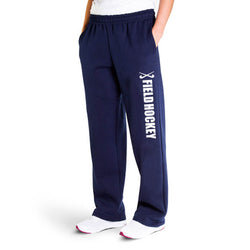 Field Hockey Fleece Sweatpants - Field Hockey With Sticks [Youth Large/Navy] - SS