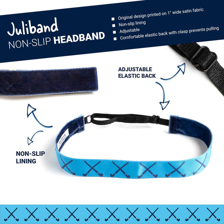Field Hockey Juliband Non-Slip Headband - Field Hockey Crossed Sticks