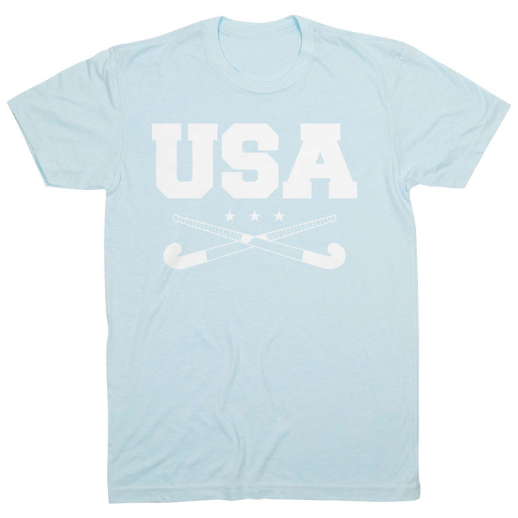 Field Hockey T-Shirt Short Sleeve - USA [Light Blue/Adult Medium] - SS