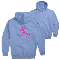 Field Hockey Hooded Sweatshirt - Neon Field Hockey Girl (Back Design) [Youth Medium/Carolina] - SS