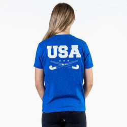 Field Hockey Short Sleeve T-Shirt - USA(Back Design)