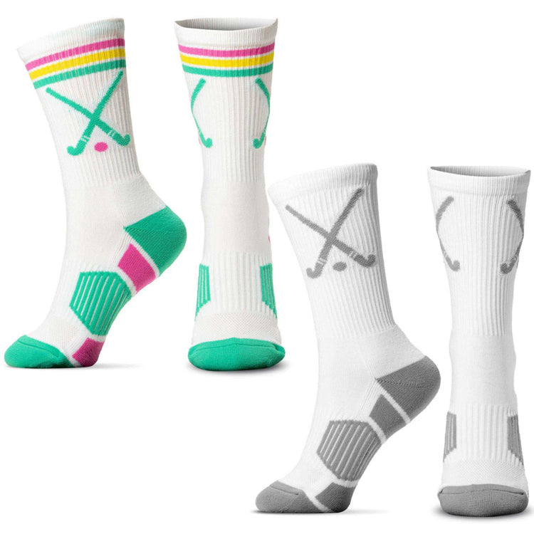 Field Hockey Woven Mid-Calf Sock Set - Sticks
