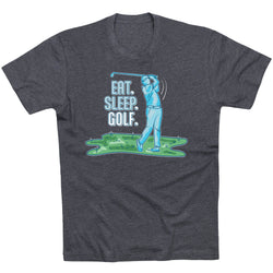 Golf Short Sleeve T-Shirt - Eat. Sleep. Golf [Adult Medium/Charcoal] - SS