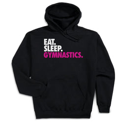 Gymnastics Hooded Sweatshirt - Eat. Sleep. Gymnastics. [Adult Large/Black] - SS