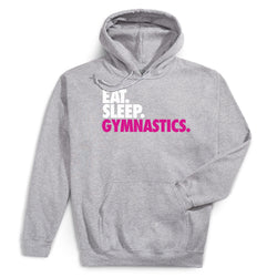 Gymnastics Hooded Sweatshirt - Eat. Sleep. Gymnastics. [Youth Medium/Gray] - SS