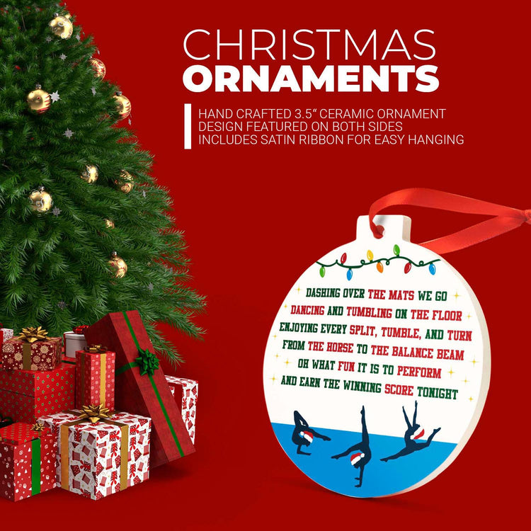 Gymnastics Round Ceramic Ornament - Jingle All the Way