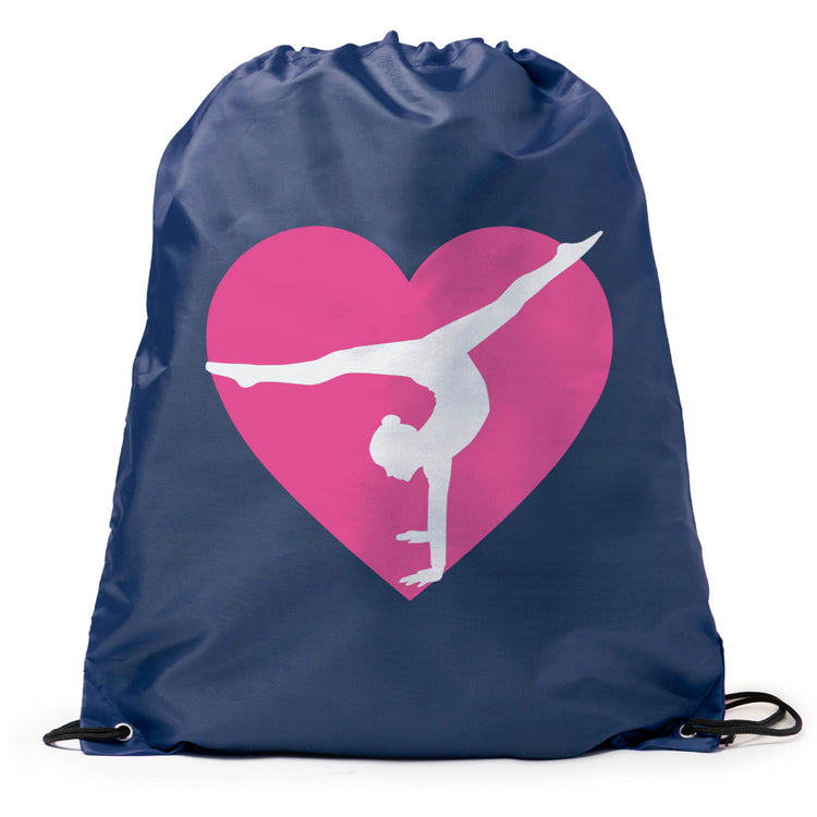 Gymnastics Drawstring Backpack - Gymnast Heart [Navy] - SS