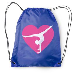 Gymnastics Drawstring Backpack - Gymnast Heart