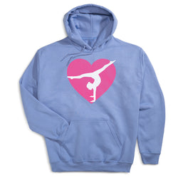Gymnastics Hooded Sweatshirt - Gymnast Heart [Youth Large/Carolina] - SS