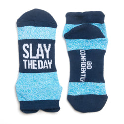 Socrates® Woven Performance Socks with the motivational message Slay the Day