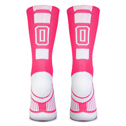 Team Number Woven Mid-Calf Socks - Pink