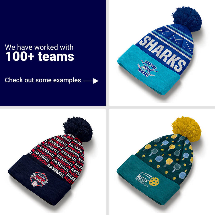 Custom Team Pom Pom Knit Hat
