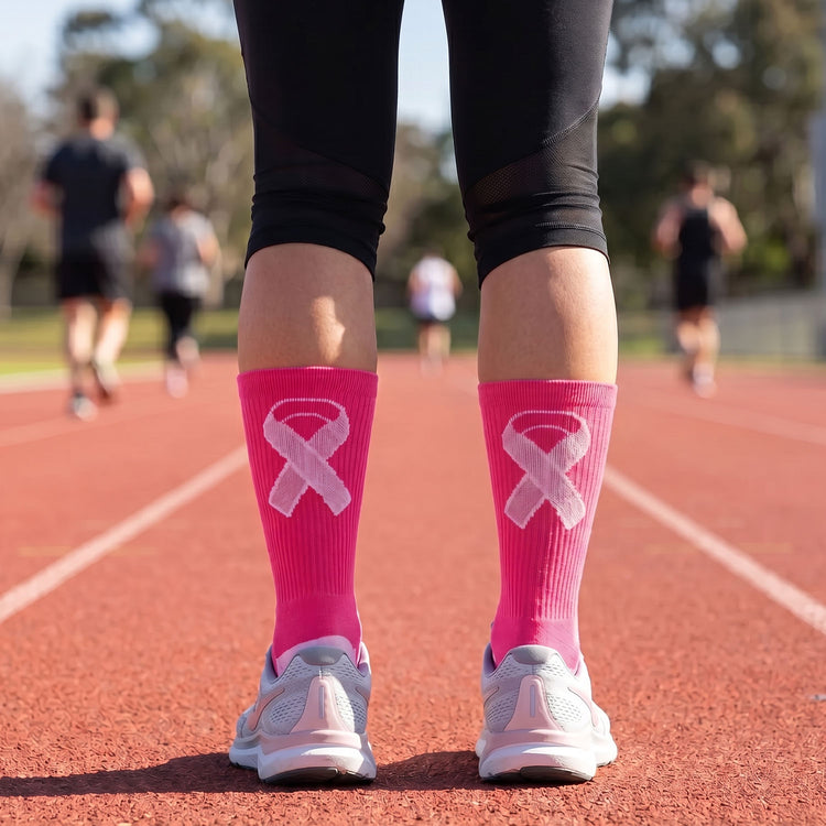 Mid-Calf Socks - Pink Ribbon