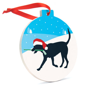 CTS Hockey Round Ceramic Ornament - Hockey Dog