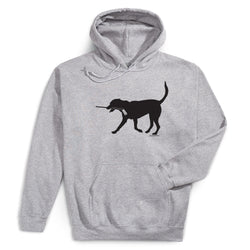 Hockey Hooded Sweatshirt - Howe the Hockey Dog [Adult Medium/Gray] - SS
