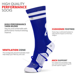 Hockey Woven Mid-Calf Socks - Player (Royal Blue/White)
