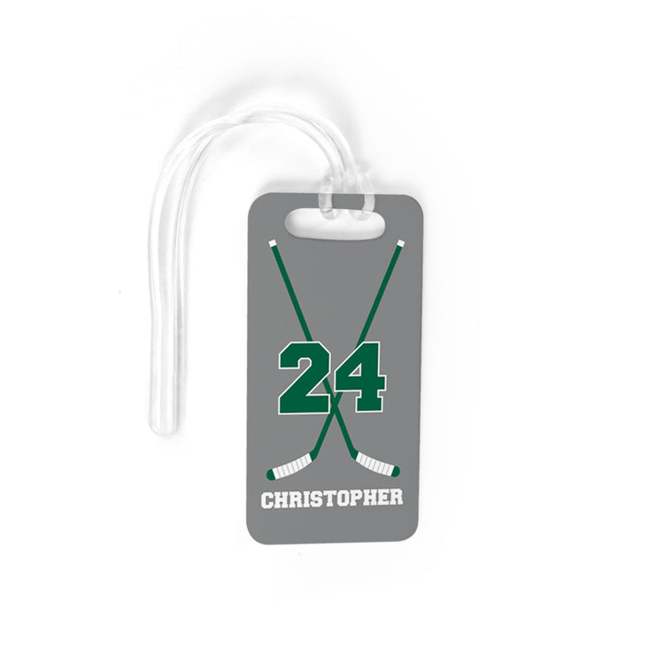 Hockey Bag/Luggage Tag - Personalized Hockey Crossed Sticks