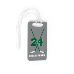 Hockey Bag/Luggage Tag - Personalized Hockey Crossed Sticks